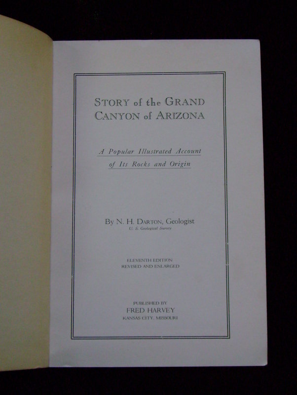 Fred Harvey &quot;Story of the Grand Canyon&quot; Book