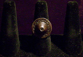 Cigar Band Button Ring