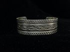 c. 1930 Navajo Stamped Coin Silver Bracelet