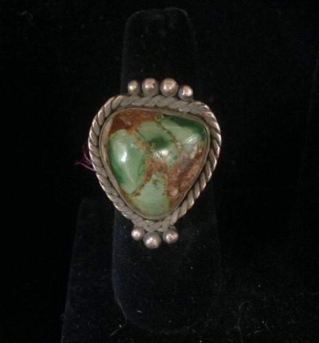 Navajo Ring with Green Turquoise Stone