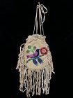 A Beaded Hide Pictorial Plains Cree Pouch