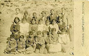 "Mexican Pupils, and Teacher." Real Photo Postcard