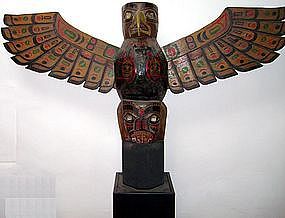 Kwakiutl Polychromed Wooden Totem c.1920