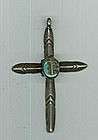"Navajo Turquoise and Silver Cross"