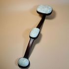 Large Antique Chinese Ruyi Scepter with White Jade Elephant Plaques