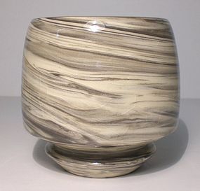 Porcelain Jovian Storms Neriage "Eye" Chawan