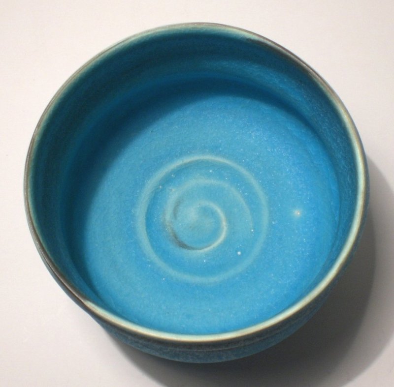 Persian Blue Vellum Stacked Stone Teabowl 1118tb