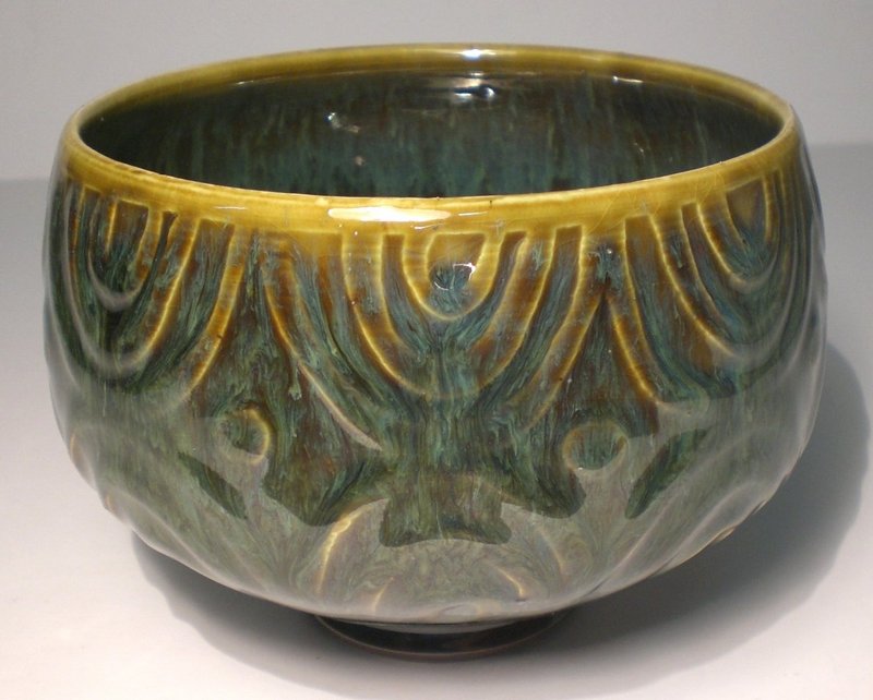 Haiyu &amp; Temmoku Etched Porcelain Teabowl (1124tb)