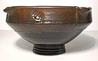 Temmoku & Tetsu-yu Stamped And Altered Bowl