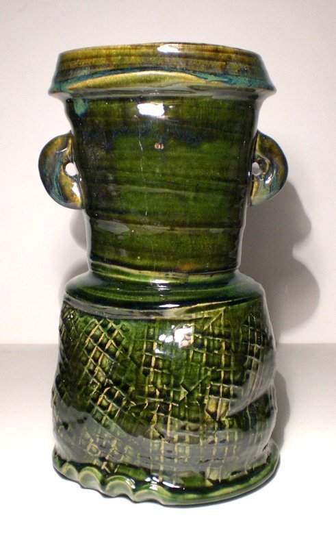 LARGE ORIBE STYLE TATAKI VASE