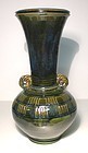 LARGE ORIBE STYLE INCISED TRUMPET VASE