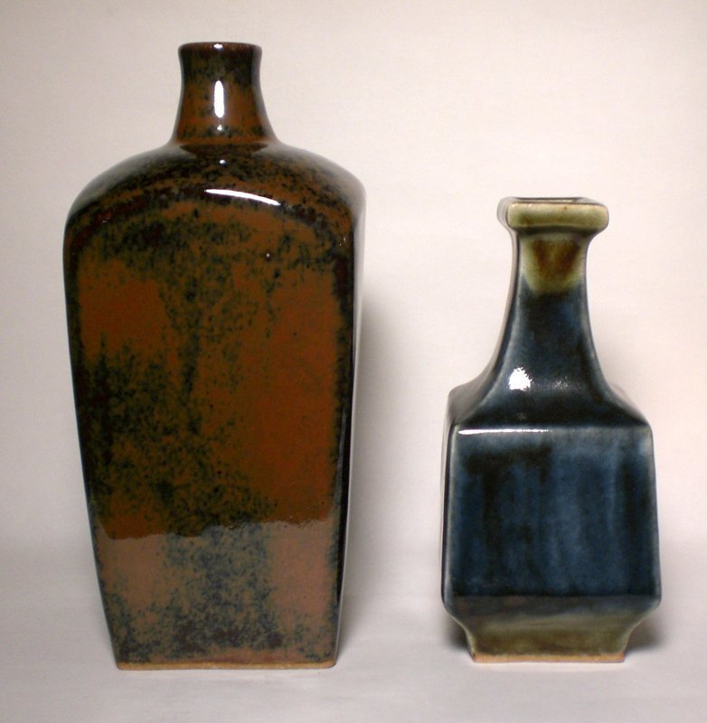 PAIR OF MOLDED VASES BY KAWAI TAKEICHI