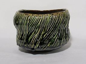 LARGE ALTERED AND SLIP COMBED ORIBE TEABOWL (1176TB)