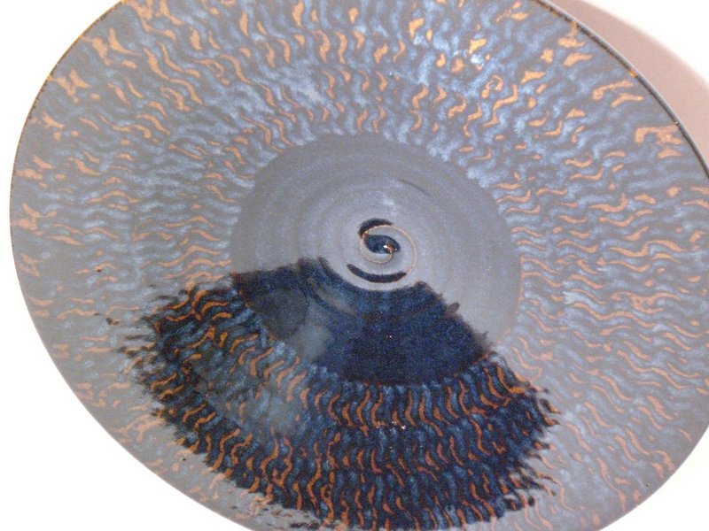 Ameyu and Gosu Blue Rain Patterned Wall Bowl