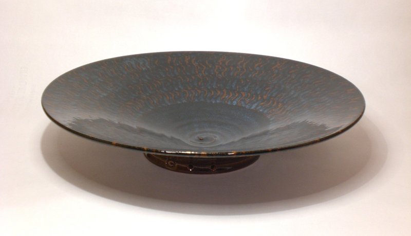 Ameyu and Gosu Blue Rain Patterned Wall Bowl