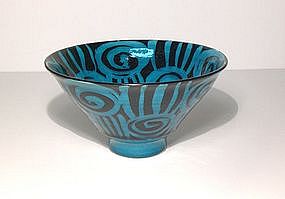Persian Blue Rozome Design Teabowl