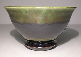 Temmoku & Oribe Strata Chawan