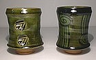 Medieval Oribe Green Glazed Yunomi