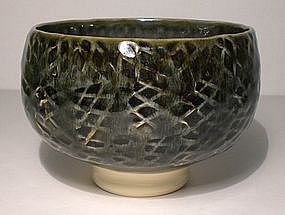 Ao Glazed Tataki Style Porcelain teabowl