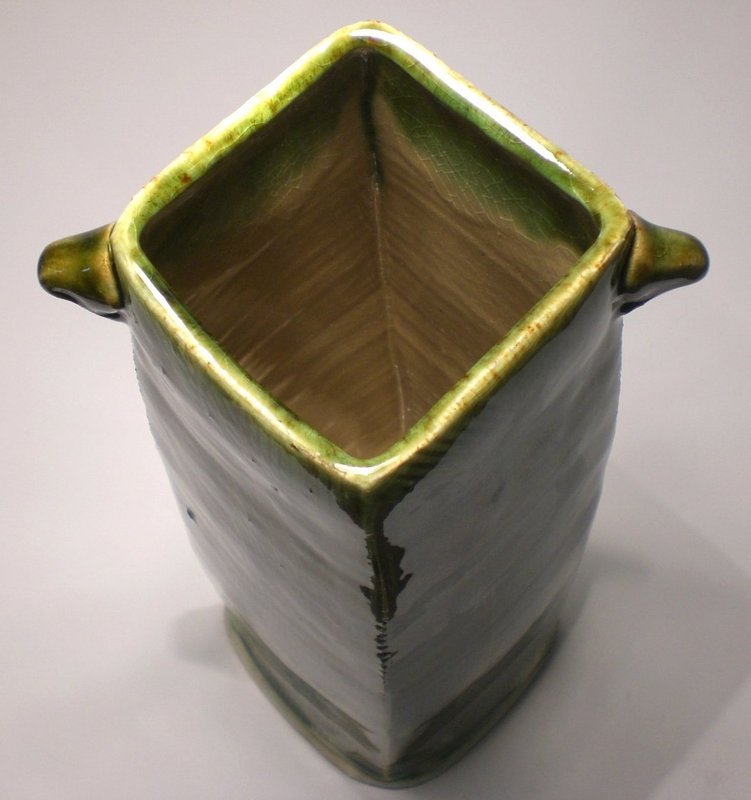 Medieval Green Squared Kushime Vase