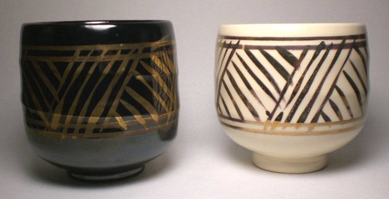 Gold Decorated Kinzu Travelers Teabowls