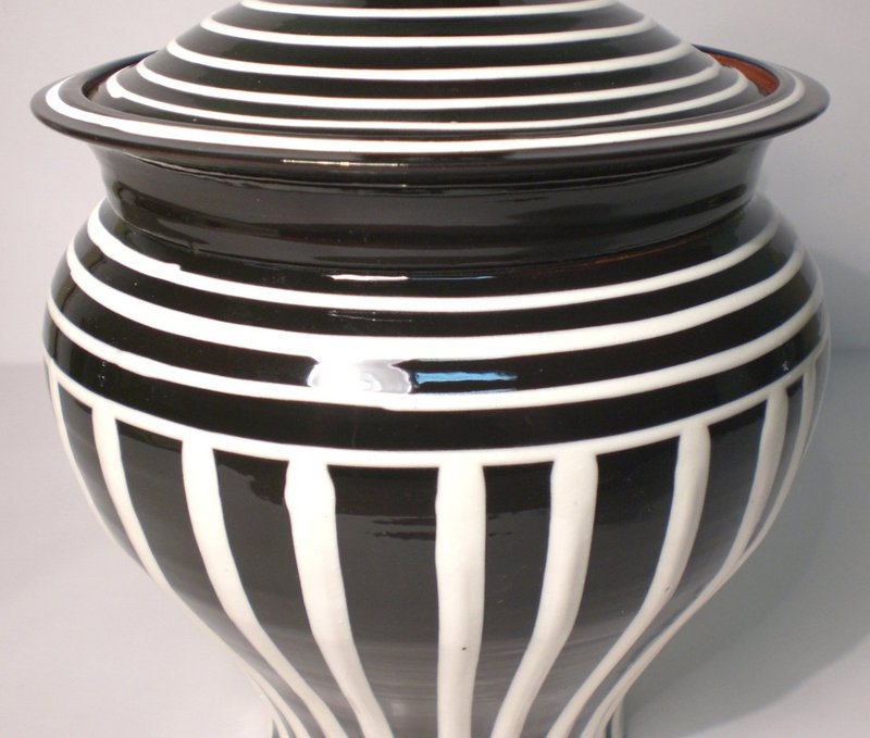 B&amp;W Terra Cotta Ionic Covered Jar
