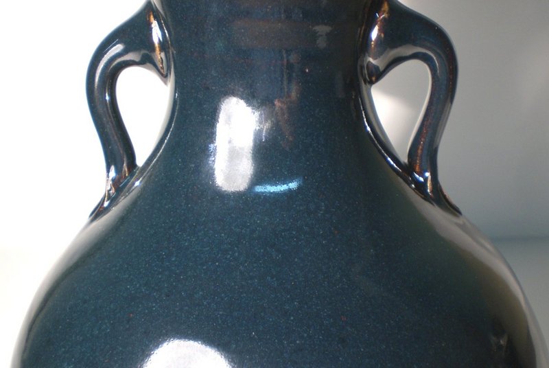 Elegant Temmoku Lugged Vase