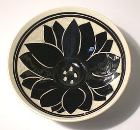 Black & White Plum Blossom Tebori Rice-Bowl