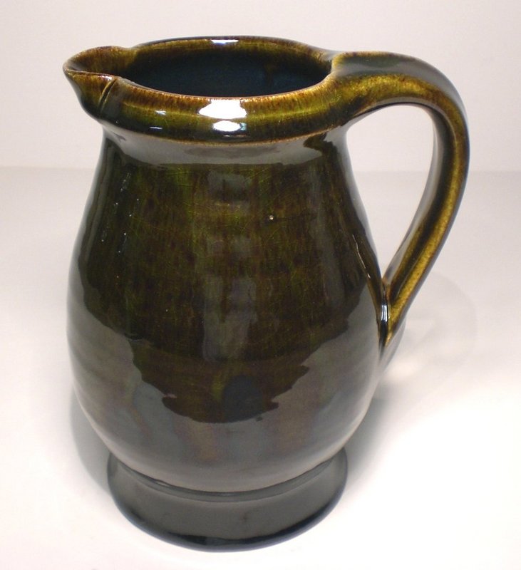 Medieval Green &amp; Temmoku Small Pitcher