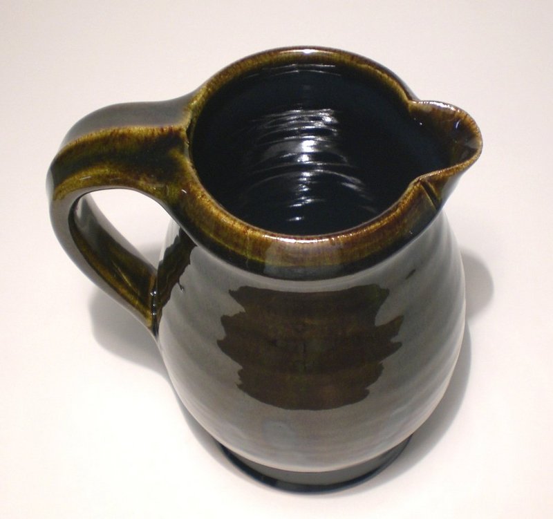 Medieval Green &amp; Temmoku Small Pitcher