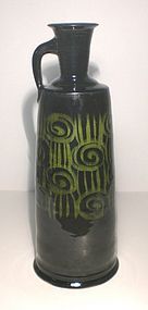 Tall Medieval Green Rozome Jug/Vase