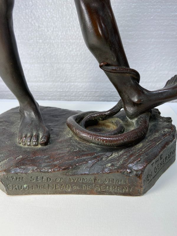 ART DECO AMERICAN BRONZE OF A  NUDE MALE BY A LISTED ARTIST KARL SKOOG