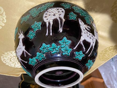 Super quality Kyoto pottery/porcelain Tea Ceremony Bowl signed KICHIKO