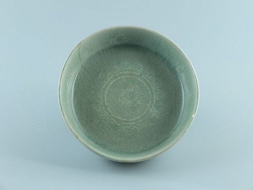 A Korean, inlaid slip, celadon brush washer, Goryeo dynasty