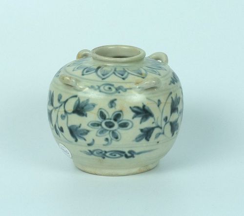 A Vietnamese, blue and white glazed jar; C15-16th