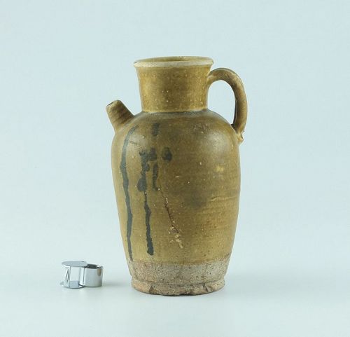 A Chinese straw glazed ewer, Tang dynasty