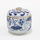 A Chinese blue and white lidded container C18th.
