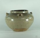 A Chinese, Yue ware, jar; Western Jin dynasty