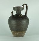 A Chinese, black glazed, chicken-head ewer; C4-5th