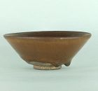 A Chinese persimmon glazed bowl, Jian kiln, Song dynasty