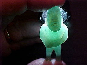 Ex Rare Miniature Olmec Jade Standing Figure Breckinridge COA