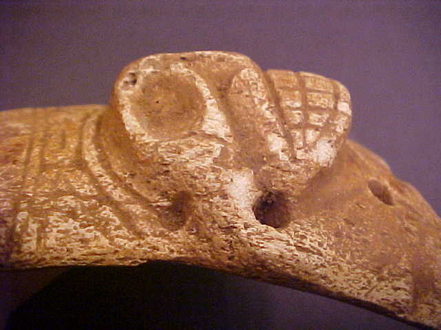 Taino Carved Engraved Bone Skull Pendant