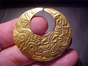 Chavin 23K Gold Pendant or Nose Ornament w/vid