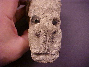 Teotihucan Limestone Cement Quetzalcoatl Obsidian Eyes