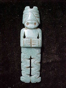 Pre-Columbian Translucent Costa Rican Jade Figure Pendant 300-700AD