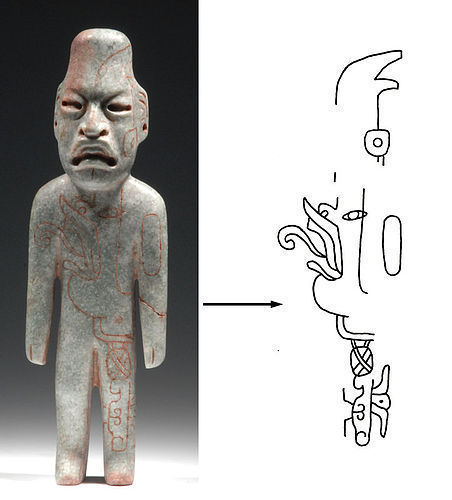 Olmec True Jade Standing Figure 8 3/8" w/video COA