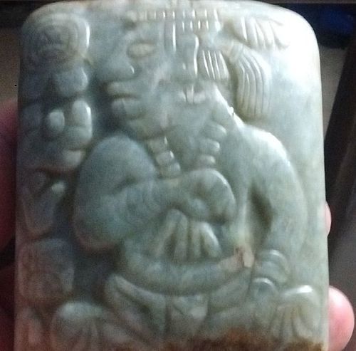 Extremely Rare Jade Mayan Nebaj Picture-Plaque 700 AD COA