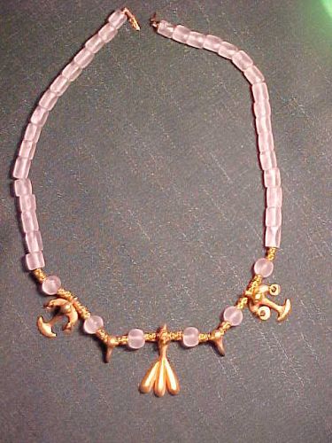 Ex. Rare Colombian Gold and Quartz Necklace 200BC-200AD