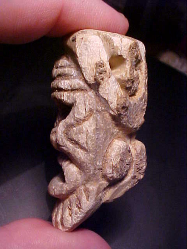 Mayan Bone Carving of Old God