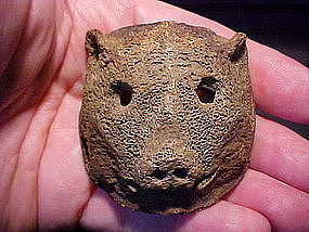 Bone Bear Carving Gorget Pendant C1000AD with video